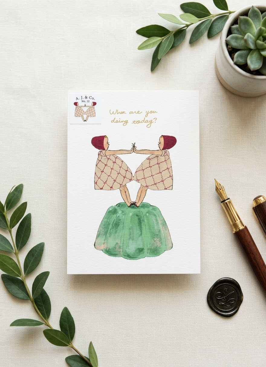 "What Are You Doing Today?" Japanese Art Postcard