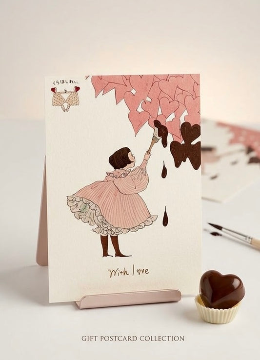 "With Love" Japanese Art Postcard