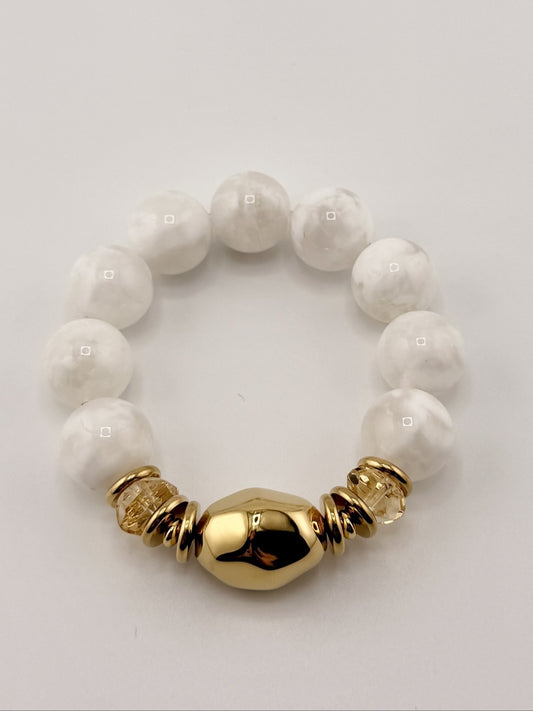 Serin | "Lumière" White Jade Bracelet