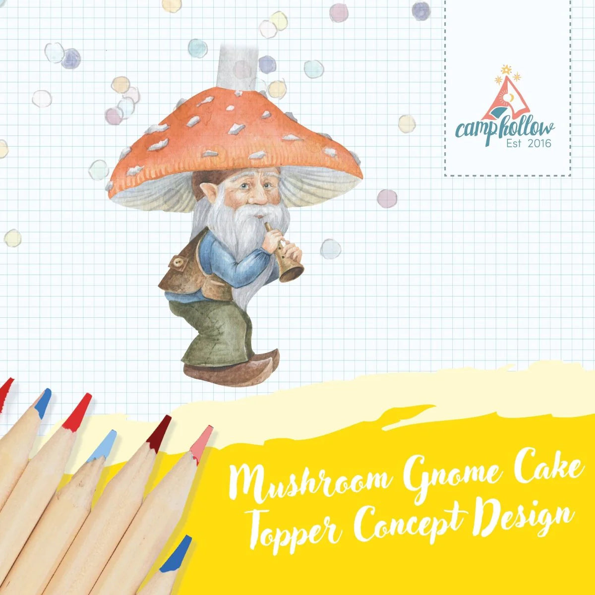 Mushroom GNOME Cake Topper